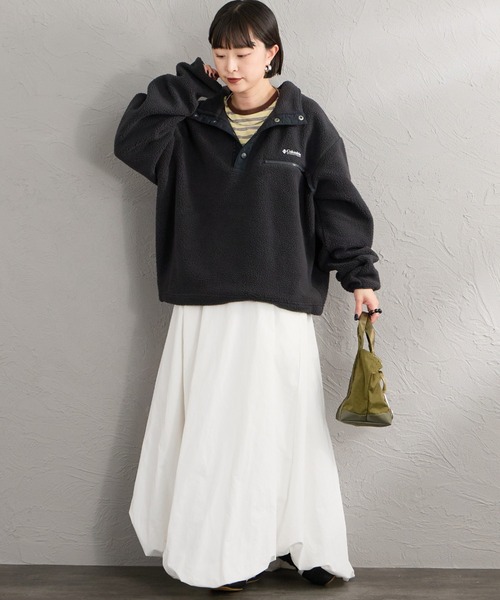 Columbia（コロンビア）の「【WEB先行予約】[Columbia/コロンビア] ヘルベディア Ⅱクロップドハーフスナップフリース(WEB限定)（その他アウター・レディース・ピンク/ブラック/ベージュ・L/M）」の4枚目の写真