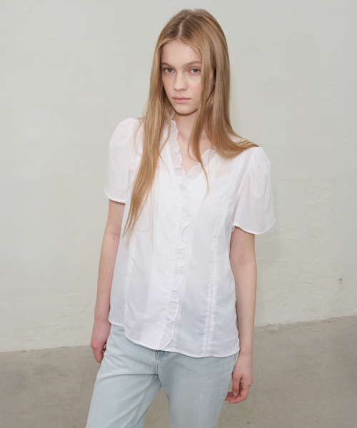 LEVAR(レバー)の「French Ruffle Blouse - Snow White(シャツ/ブラウス・レディース・その他・FREE)」の4枚目の写真