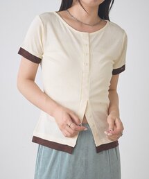 【一部店舗限定】B バイカラーヘンリーTOPS