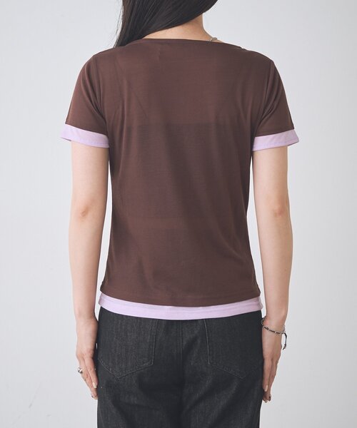 Kastane(カスタネ)の「【一部店舗限定】B バイカラーヘンリーTOPS(Tシャツ/カットソー・レディース・サックスブルー/ブラウン/アイボリー・FREE)」の13枚目の写真