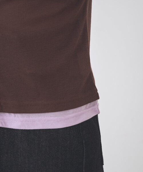 Kastane(カスタネ)の「【一部店舗限定】B バイカラーヘンリーTOPS(Tシャツ/カットソー・レディース・サックスブルー/ブラウン/アイボリー・FREE)」の15枚目の写真