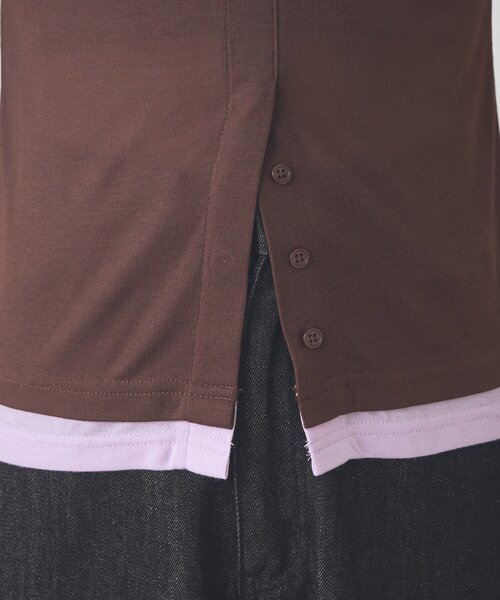 Kastane(カスタネ)の「【一部店舗限定】B バイカラーヘンリーTOPS(Tシャツ/カットソー・レディース・サックスブルー/ブラウン/アイボリー・FREE)」の16枚目の写真