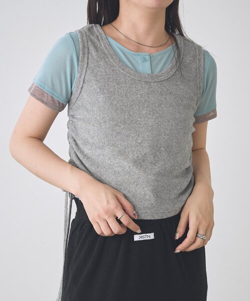 Kastane(カスタネ)の「【一部店舗限定】B バイカラーヘンリーTOPS(Tシャツ/カットソー・レディース・サックスブルー/ブラウン/アイボリー・FREE)」の20枚目の写真