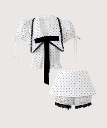 Lace Trim Sailor Collar Bow Set Up/レーストリムセーラーカラーリボンセットアップ