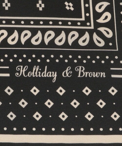 Holliday & Brown(ホリデーアンドブラウン)の「<Holliday&Brown>ペイズリー バンダナ スカーフ(バンダナ/スカーフ・メンズ・ブラック・FREE)」の4枚目の写真