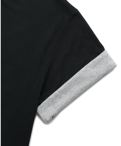 GRISH（グリッシュ）の「ロールアップレイヤードクロップ半袖Tシャツ[ブラック]（Tシャツ/カットソー・メンズ・その他・MEDIUM/LARGE/X-LARGE）」の4枚目の写真