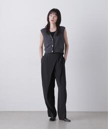 YLEVE / RAYON-POLYESTER BROAD TROUSERS