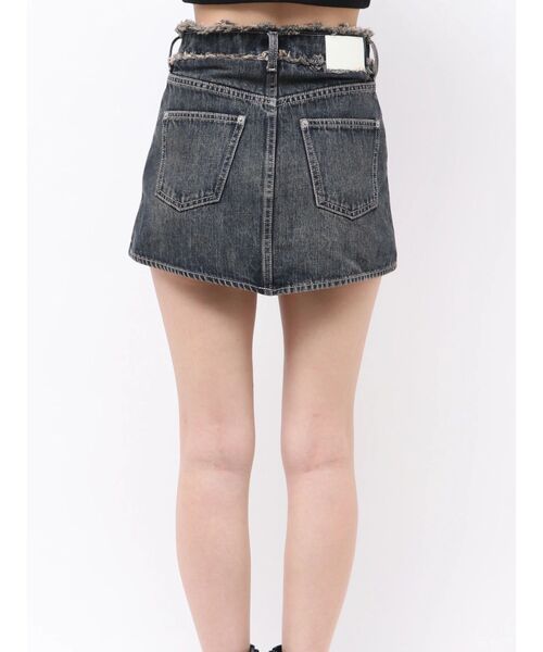 GYDA(ジェイダ)の「ハイウエストフリンジデザインスカートライクデニムショートパンツ(デニムスカート・レディース・ダークネイビー/インディゴブルー・MEDIUM/SMALL)」の20枚目の写真