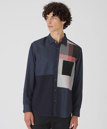 デニムライクニットドッキングシャツ