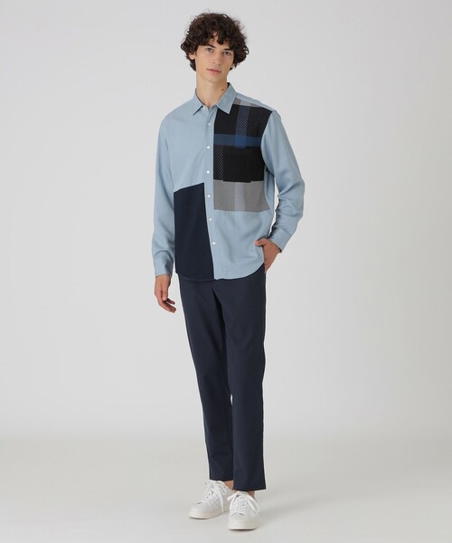 BLACK LABEL CRESTBRIDGE(ブラックレーベル・クレストブリッジ)の「デニムライクニットドッキングシャツ(シャツ/ブラウス・メンズ・ネイビー/ブルー系その他4・M/L/XL/S)」の3枚目の写真