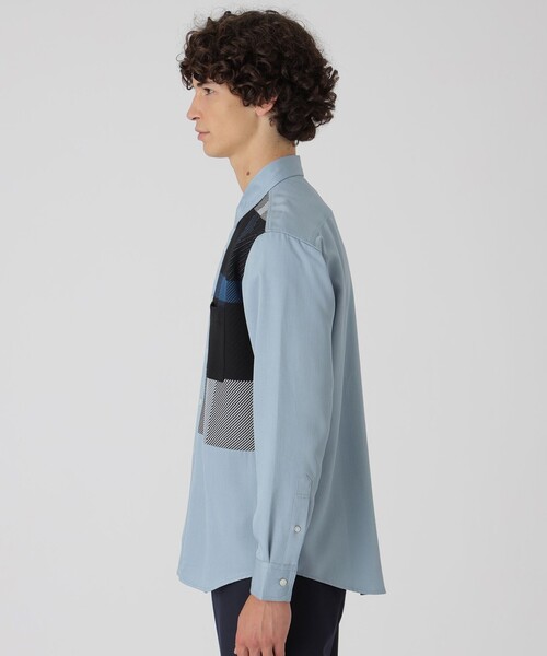 BLACK LABEL CRESTBRIDGE(ブラックレーベル・クレストブリッジ)の「デニムライクニットドッキングシャツ(シャツ/ブラウス・メンズ・ネイビー/ブルー系その他4・M/L/XL/S)」の5枚目の写真