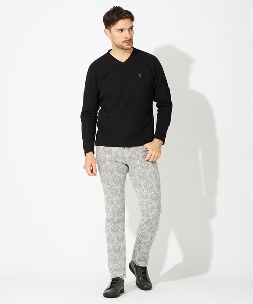 EPOCA UOMO(エポカウォモ)の「無地凹凸カットソー(Tシャツ/カットソー・メンズ・ブラウン系その他3/ブラック・46/48)」の3枚目の写真
