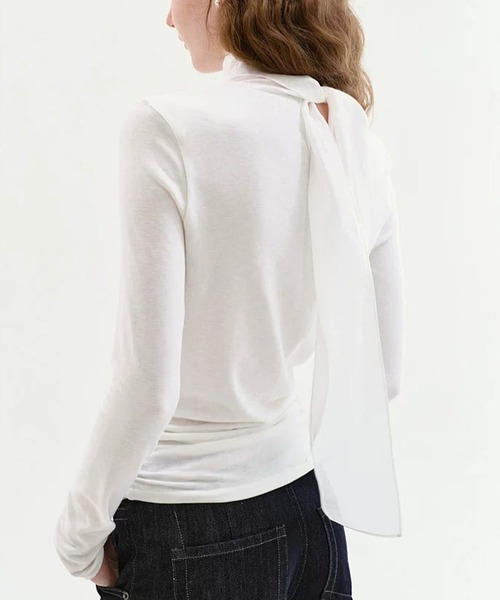 Fano Studios(ファノ ストゥディオズ)の「リボンディテール モックネックトップスFQ26S085【Fano Studios】【2026AW】(Tシャツ/カットソー・レディース・ホワイト・S/M/L)」の7枚目の写真