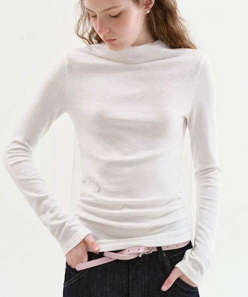 Fano Studios(ファノ ストゥディオズ)の「リボンディテール モックネックトップスFQ26S085【Fano Studios】【2026AW】(Tシャツ/カットソー・レディース・ホワイト・S/M/L)」の8枚目の写真