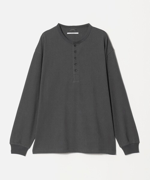 green label relaxing(グリーンレーベルリラクシング)の「FINE BASIC ヴィンテージライク ヘンリーネック 長袖 カットソー Tシャツ(Tシャツ/カットソー・メンズ・ダークグレー/ホワイト・M/XL/L)」の8枚目の写真