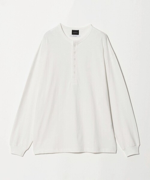green label relaxing(グリーンレーベルリラクシング)の「FINE BASIC ヴィンテージライク ヘンリーネック 長袖 カットソー Tシャツ(Tシャツ/カットソー・メンズ・ダークグレー/ホワイト・M/XL/L)」の14枚目の写真