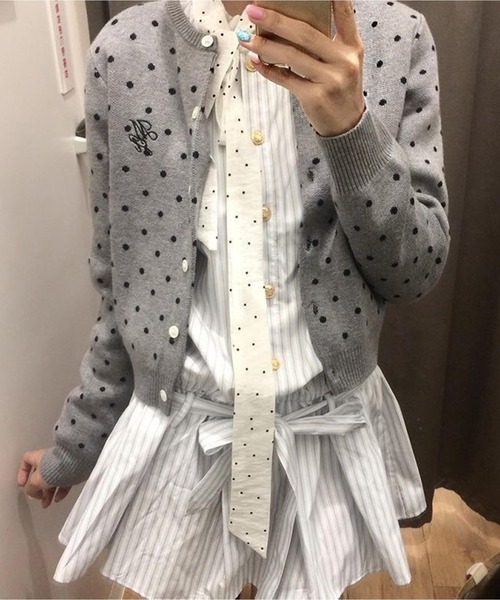 AsheKsha(アシクシャ)の「ボーダーリボンベルトシャツワンピース(ワンピース・レディース・ブルー・M)」の12枚目の写真