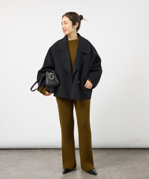 VERMEIL par iena(ヴェルメイユパーイエナ)の「Wool Yak Mix ニットパンツ(その他パンツ・レディース・カーキ/ネイビー・FREE)」の6枚目の写真