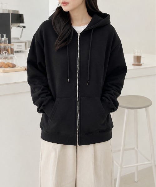 Mku Ekta（ムクエクタ）の「裏起毛ジップアップパーカー（パーカー・レディース・グレー/ブラック・M/L）」の8枚目の写真