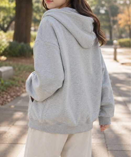 Mku Ekta（ムクエクタ）の「裏起毛ジップアップパーカー（パーカー・レディース・グレー/ブラック・M/L）」の22枚目の写真