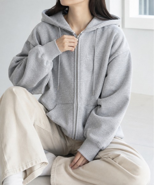Mku Ekta（ムクエクタ）の「裏起毛ジップアップパーカー（パーカー・レディース・グレー/ブラック・M/L）」の17枚目の写真
