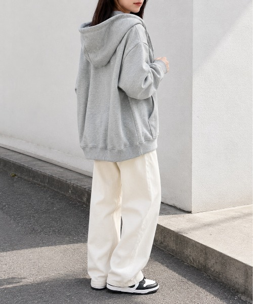 Mku Ekta（ムクエクタ）の「裏起毛ジップアップパーカー（パーカー・レディース・グレー/ブラック・M/L）」の20枚目の写真