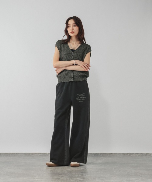GLOBAL WORK(グローバルワーク)の「スウェットデニムドッキングパンツ/1054590(スウェットパンツ・レディース・ブラック/グレー/ブルー・LARGE/MEDIUM)」の4枚目の写真