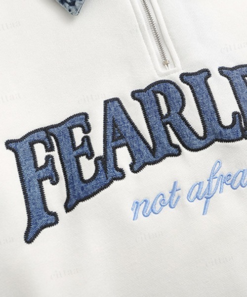 Dalfwin(ダールフィン)の「FEARLESS刺繍ロゴ襟デニムスウェット(スウェット・レディース・ホワイト/ブラック・FREE)」の21枚目の写真