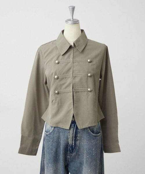 continuer de NICE CLAUP(コンティニューデナイスクラップ)の「長袖ナポレオンブラウス(シャツ/ブラウス・レディース・レッド系その他/ブルー系その他/ブラック/ホワイト系その他/カーキ・FREE)」の6枚目の写真