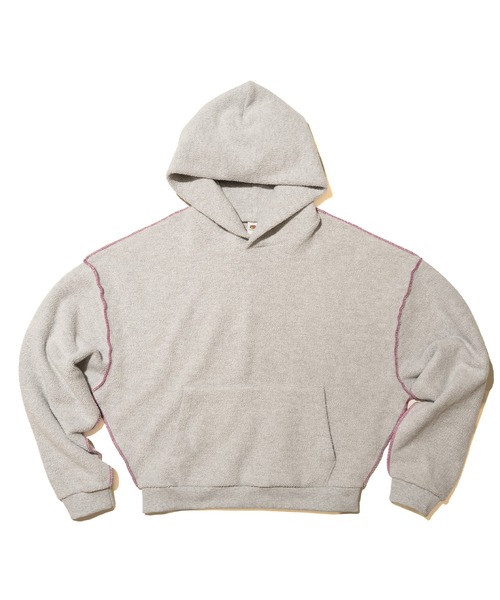 FRUIT OF THE LOOM(フルーツオブザルーム)の「【FRUIT OF THE LOOM】FTL VOLUME HOODIE / ショート丈 フーディ(パーカー・メンズ・ブルー/ホワイト系その他/ホワイト系その他2/グリーン/ピンク/レッド・S/M/L/XL)」の5枚目の写真