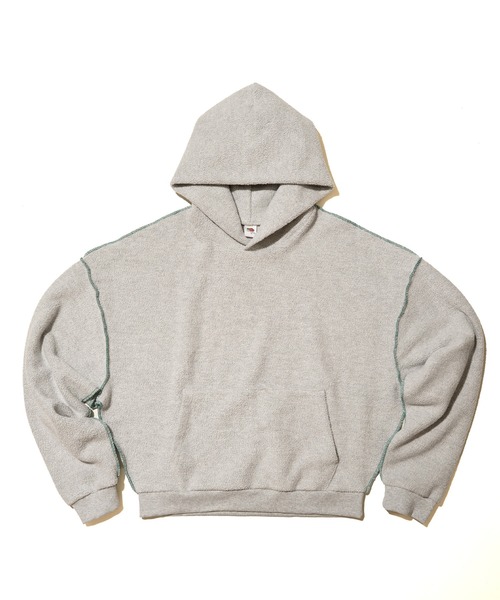FRUIT OF THE LOOM(フルーツオブザルーム)の「【FRUIT OF THE LOOM】FTL VOLUME HOODIE / ショート丈 フーディ(パーカー・メンズ・ブルー/ホワイト系その他/ホワイト系その他2/グリーン/ピンク/レッド・S/M/L/XL)」の3枚目の写真