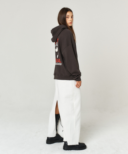 QUAFE(クアフェ)の「HEARTBREAKER HOODIE T-SHIRT(パーカー・レディース・チャコールグレー・FREE)」の6枚目の写真