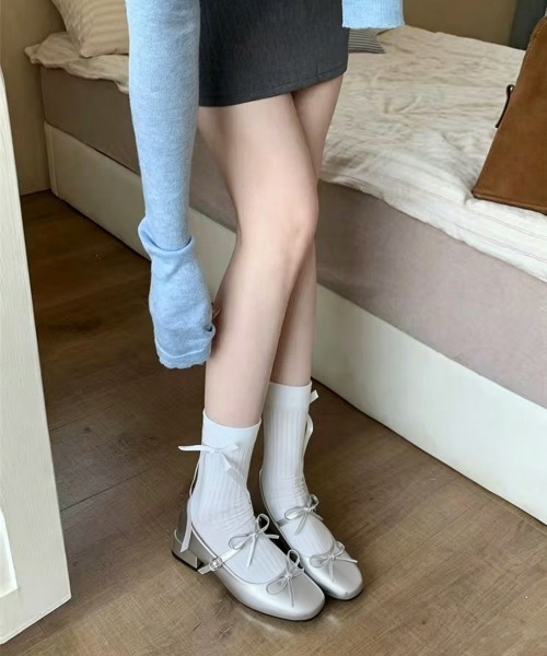 Miniministore（ミニミニストア）の「リボン バレエパンプス 美脚ヒール（パンプス・レディース・ブラック/シルバー・25cm/24.5cm/24.0cm/23.5cm/23.0cm/22.5cm）」の11枚目の写真