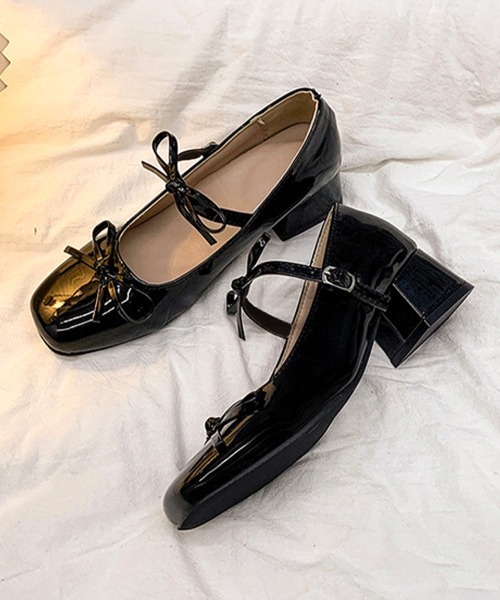 Miniministore（ミニミニストア）の「リボン バレエパンプス 美脚ヒール（パンプス・レディース・ブラック/シルバー・25cm/24.5cm/24.0cm/23.5cm/23.0cm/22.5cm）」の13枚目の写真