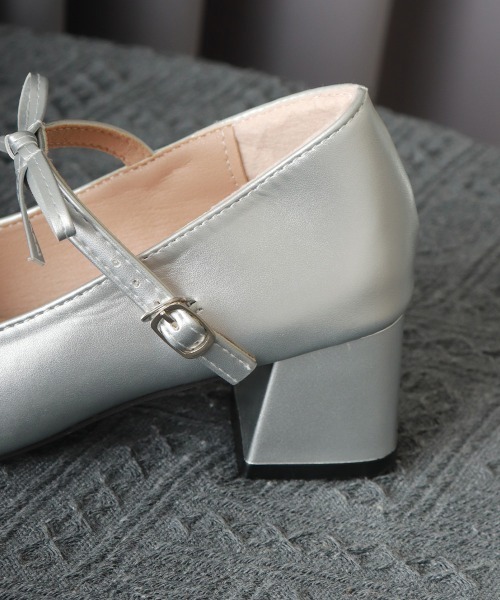 Miniministore（ミニミニストア）の「リボン バレエパンプス 美脚ヒール（パンプス・レディース・ブラック/シルバー・25cm/24.5cm/24.0cm/23.5cm/23.0cm/22.5cm）」の20枚目の写真