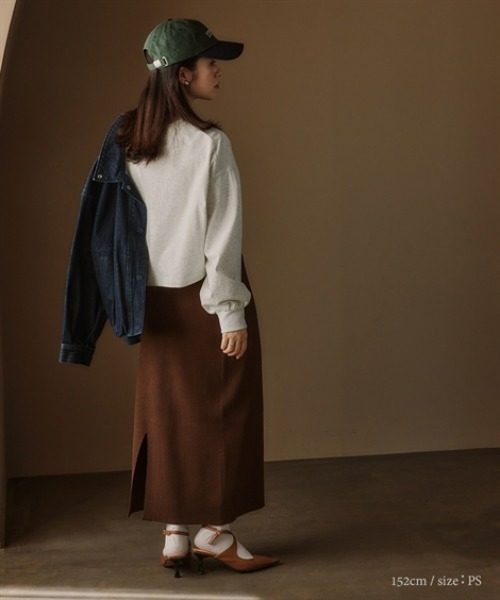 Petitjo(プッチージョ)の「小さいサイズ ショート丈ロングスリーブTシャツ 低身長さん・小柄女性(Tシャツ/カットソー・レディース・杢グレー/ブラック・XS-S/M-L)」の8枚目の写真