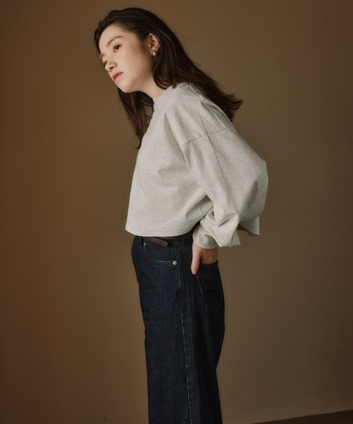 Petitjo(プッチージョ)の「小さいサイズ ショート丈ロングスリーブTシャツ 低身長さん・小柄女性(Tシャツ/カットソー・レディース・杢グレー/ブラック・XS-S/M-L)」の15枚目の写真
