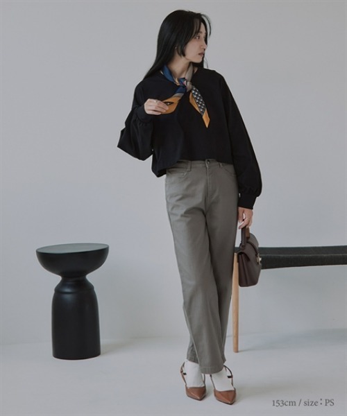 Petitjo(プッチージョ)の「小さいサイズ ショート丈ロングスリーブTシャツ 低身長さん・小柄女性(Tシャツ/カットソー・レディース・杢グレー/ブラック・XS-S/M-L)」の21枚目の写真