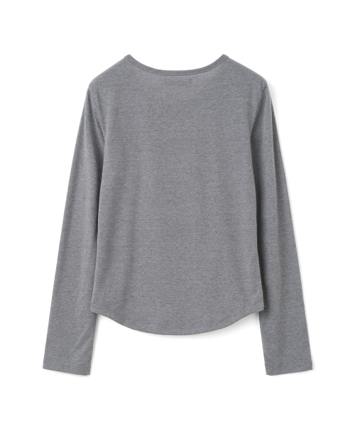 MILLO WOMEN（ミロウーマン）の「テープヘンリーネックTシャツ[メランジチャコール]（Tシャツ/カットソー・レディース・その他・ONE SIZE）」の4枚目の写真