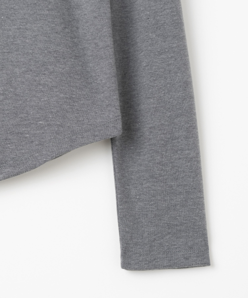 MILLO WOMEN（ミロウーマン）の「テープヘンリーネックTシャツ[メランジチャコール]（Tシャツ/カットソー・レディース・その他・ONE SIZE）」の6枚目の写真