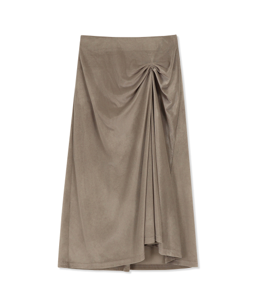 Yuje(ユジェ)の「VELVET SHIRRING SKIRT (2color,2size)(スカート・レディース・ベージュ/ブラウン・SMALL/MEDIUM)」の5枚目の写真