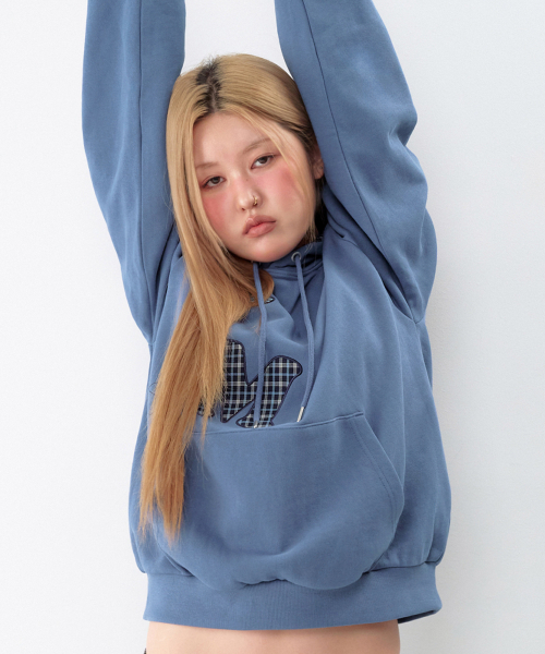 AMESWORLDWIDE（アメスワールドワイド）の「ビッグパッチアップリケフーディー ブルー（パーカー・レディース・その他・SMALL/MEDIUM/LARGE）」の4枚目の写真