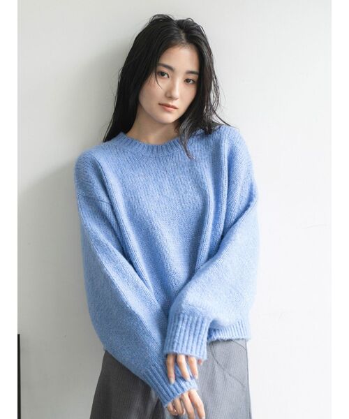 Ungrid(アングリッド)の「カラーモヘヤ混ルーズニット(ニット/セーター・レディース・レッド/アイボリー/ブルー/ピンク/ブラウン・FREE)」の17枚目の写真