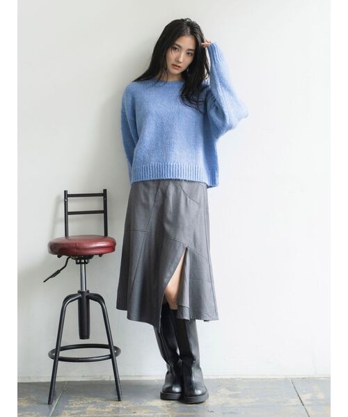 Ungrid(アングリッド)の「カラーモヘヤ混ルーズニット(ニット/セーター・レディース・レッド/アイボリー/ブルー/ピンク/ブラウン・FREE)」の18枚目の写真