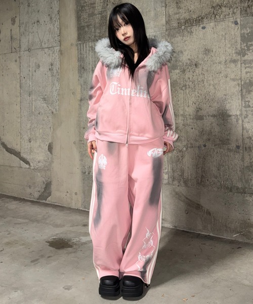 A'gem（エージェム）の「A'GEM/9 × .kom 『A'gem/エージェム』ファー付ジップアップパーカー（パーカー・レディース・チャコールグレー/ピンク/ブラック・FREE）」の11枚目の写真