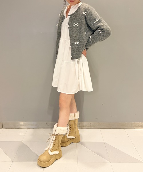 attagirl(アタガール)の「厚底ファーレースアップブーツ(ブーツ・レディース・ブラック系その他/ブラウン系その他/ベージュ系その他・L/S/M/LL)」の13枚目の写真