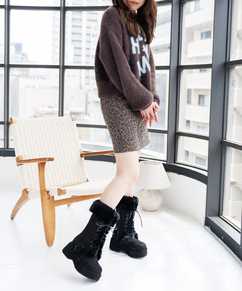 attagirl(アタガール)の「厚底ファーレースアップブーツ(ブーツ・レディース・ブラック系その他/ブラウン系その他/ベージュ系その他・L/S/M/LL)」の19枚目の写真
