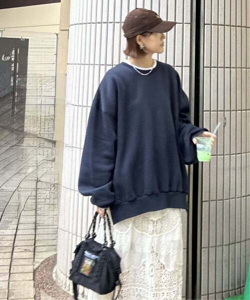 notch.(ノッチ)の「【notch. by KR 】裏起毛ビッグスウェット(スウェット・レディース・グレー/レッド/オフホワイト/ネイビー/ブラック/ピンク・M)」の1枚目の写真