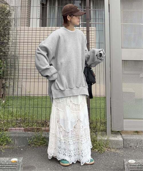 notch.(ノッチ)の「【notch. by KR 】裏起毛ビッグスウェット(スウェット・レディース・グレー/レッド/オフホワイト/ネイビー/ブラック/ピンク・M)」の18枚目の写真