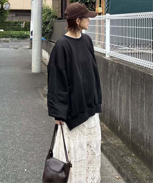 notch.(ノッチ)の「【notch. by KR 】裏起毛ビッグスウェット(スウェット・レディース・グレー/レッド/オフホワイト/ネイビー/ブラック/ピンク・M)」の7枚目の写真